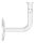 Handlaufhalter mit Gelenk inkl. Handlaufanschlussplatte für Rohr 42,4mm (austauschbar), Ronde 68x 5mm gewölbt, Bügel 14mm, Wandabstand 84mm, 3x6,5mm Bohrungen (Ronde und Bügel verschraubt), V2A