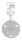 Handlaufhalter mit Kugelring für Rohr 42,4mm, Ronde 70x6mm, Bügel 12mm, Wandabstand 80mm, 3x6,5mm Bohrungen gesenkt (Ronde und Bügel verschraubt), V2A