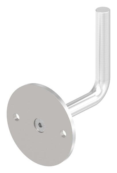 Handlaufhalter zum Anschweißen des Handlaufs, Ronde 70x4mm, Bügel 12mm, Wandabstand 79mm, 2x6,5mm Bohrungen (Ronde und Bügel verschraubt), V2A