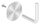 Handlaufhalter zum Anschweißen des Handlaufs, Ronde 70x4mm, Bügel 12mm, Wandabstand 79mm, 2x6,5mm Bohrungen (Ronde und Bügel verschraubt), V2A