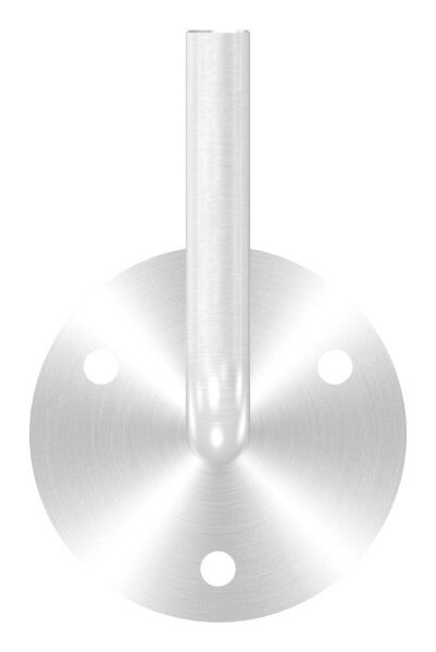 Handlaufhalter zum Anschweißen des Handlaufs, Ronde 70x4mm, Bügel 12mm, Wandabstand 80mm, 3x6,5mm Bohrungen (Ronde und Bügel verschraubt), V2A