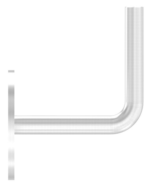 Handlaufhalter zum Anschweißen des Handlaufs, Ronde 70x4mm, Bügel 12mm, Wandabstand 80mm, 3x6,5mm Bohrungen gesenkt (Ronde und Bügel verschraubt), V2A