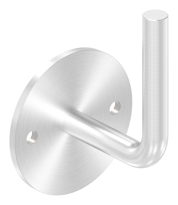 Handlaufhalter zum Anschweißen des Handlaufs, Ronde 70x4mm, Bügel 12mm, Wandabstand 62mm, 2x6,5mm Bohrungen (Ronde und Bügel verschraubt), V2A