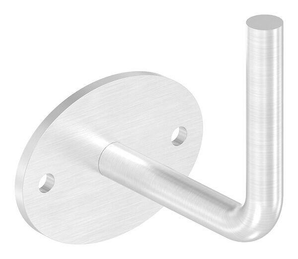 Handlaufhalter zum Anschweißen des Handlaufs, Ronde 75x55x4mm, Bügel 12mm, Wandabstand 70mm, 2x6,5mm Bohrungen (Ronde und Bügel verschraubt), V2A