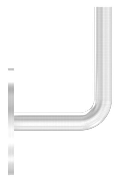 Handlaufhalter mit oben Innengewinde M6, Ronde 70x4mm, Bügel 12mm, Wandabstand 62mm, 3x6,5mm Bohrungen gesenkt (Ronde und Bügel verschraubt), V2A