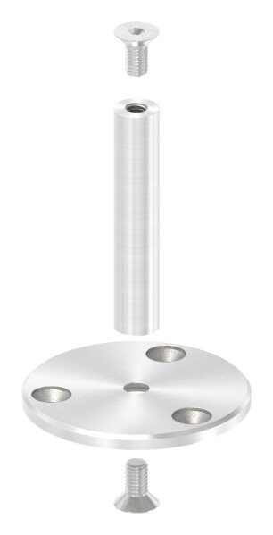 Handlaufhalter mit Ronde 60x5mm, ohne Handlaufanschlussplatte, inkl. Schraube M6x12, V2A
