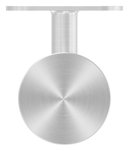 Handlaufhalter zum Befestigen an Glas (8,00 - 21,52mm) flacher Handlaufanschlussplatte, Bügel 14mm, empfohlene Glasbohrung: 20mm, Wandabstand 77mm, V4A