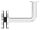 Handlaufhalter zum Befestigen an Glas (8,00 - 21,52mm) flacher Handlaufanschlussplatte, Bügel 14mm, empfohlene Glasbohrung: 20mm, Wandabstand 77mm, V4A