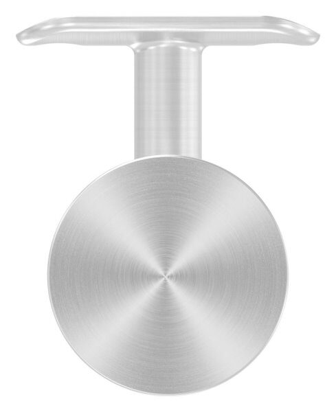 Handlaufhalter zum Befestigen an Glas (8,00 - 21,52mm) Handlaufanschlussplatte für Rohr 42,4mm, Bügel 14mm, empfohlene Glasbohrung: 20mm, Wandabstand 77mm, V4A