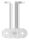 Handlaufhalter mit Handlaufanschlussplatte für Rohr gerade (austauschbar), Bügel 25mm, Stift 14mm, Wandabstand 80mm, Ronde Ø 50mm mit Innengewinde M8, V2A