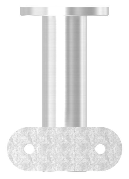 Handlaufhalter mit Gelenk inkl. Handlaufanschlussplatte für Rohr gerade (nicht austauschbar), Bügel 25mm, Stift 14mm, Wandabstand 80mm, Ronde Ø 50mm mit Innengewinde M8, V2A