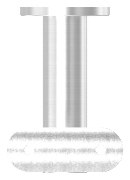 Handlaufhalter mit Gelenk inkl. Handlaufanschlussplatte für Rohr 42,4mm (nicht austauschbar), Bügel 25mm, Stift 14mm, Wandabstand 80mm, Ronde Ø 50mm mit Innengewinde M8, V2A