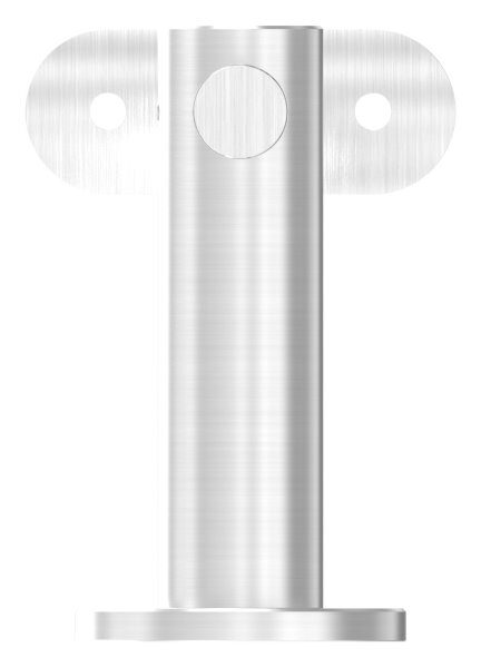 Handlaufhalter mit Gelenk inkl. Handlaufanschlussplatte für Rohr 42,4mm (nicht austauschbar), Bügel 25mm, Stift 14mm, Wandabstand 80mm, Ronde Ø 50mm mit Innengewinde M8, V2A