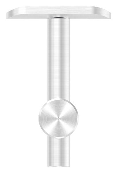 Handlaufhalter mit Handlaufanschlussplatte für Rohr 42,4mm (austauschbar), Anschluss 42,4mm, Bügel 25mm, Stift 14mm, Wandabstand 80mm, ohne Befestigungsschraube (kann mit M6 oder M8 Senkkopfschraube ISO 10642 befestigt werden, Mindestlänge: 35mm), V2A