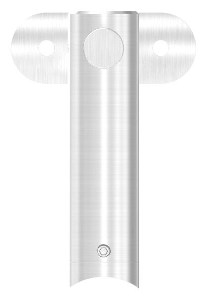 Handlaufhalter mit Handlaufanschlussplatte für Rohr 42,4mm (austauschbar), Anschluss 42,4mm, Bügel 25mm, Stift 14mm, Wandabstand 80mm, ohne Befestigungsschraube (kann mit M6 oder M8 Senkkopfschraube ISO 10642 befestigt werden, Mindestlänge: 35mm), V2A