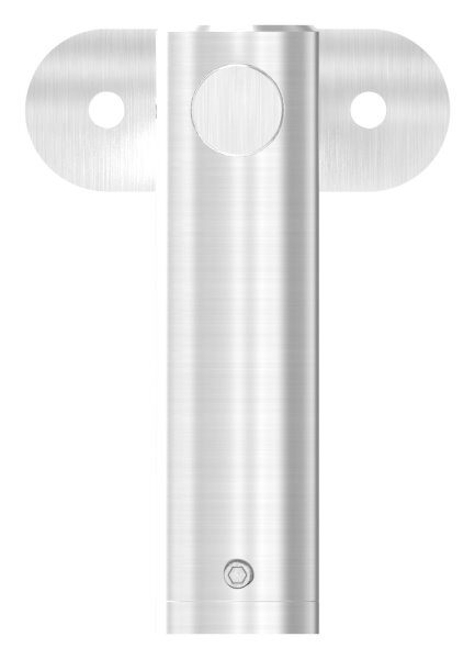 Handlaufhalter mit Handlaufanschlussplatte für Rohr 42,4mm (austauschbar), Anschluss flach, Bügel 25mm, Stift 14mm, Wandabstand 80mm, ohne Befestigungsschraube (kann mit M6 oder M8 Senkkopfschraube ISO 10642 befestigt werden, Mindestlänge: 35mm), V2A