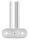 Handlaufhalter mit Handlaufanschlussplatte für Rohr 42,4mm (austauschbar), Anschluss flach, Bügel 25mm, Stift 14mm, Wandabstand 80mm, ohne Befestigungsschraube (kann mit M6 oder M8 Senkkopfschraube ISO 10642 befestigt werden, Mindestlänge: 35mm), V2A