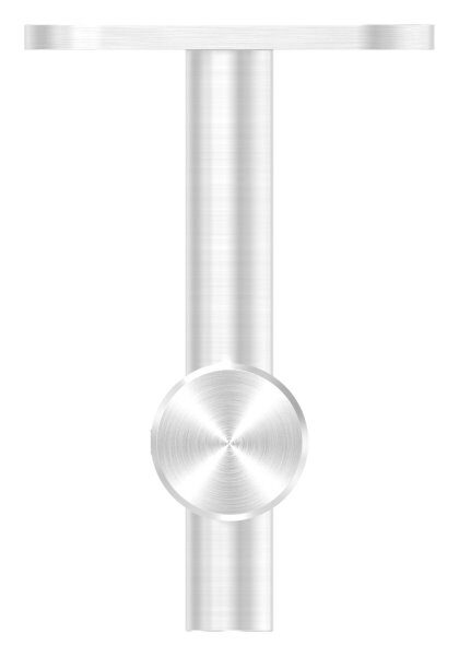 Handlaufhalter mit Handlaufanschlussplatte gerade (austauschbar), Anschluss flach, Bügel 25mm, Stift 14mm, Wandabstand 80mm, ohne Befestigungsschraube (kann mit M6 oder M8 Senkkopfschraube ISO 10642 befestigt werden, Mindestlänge: 35mm), V2A