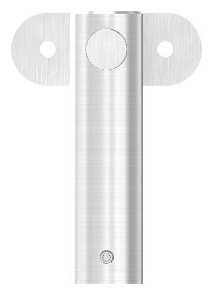 Handlaufhalter mit Handlaufanschlussplatte gerade (austauschbar), Anschluss flach, Bügel 25mm, Stift 14mm, Wandabstand 80mm, ohne Befestigungsschraube (kann mit M6 oder M8 Senkkopfschraube ISO 10642 befestigt werden, Mindestlänge: 35mm), V2A