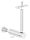 Handlaufhalter mit Handlaufanschlussplatte gerade (austauschbar), Anschluss flach, Bügel 25mm, Stift 14mm, Wandabstand 80mm, ohne Befestigungsschraube (kann mit M6 oder M8 Senkkopfschraube ISO 10642 befestigt werden, Mindestlänge: 35mm), V2A