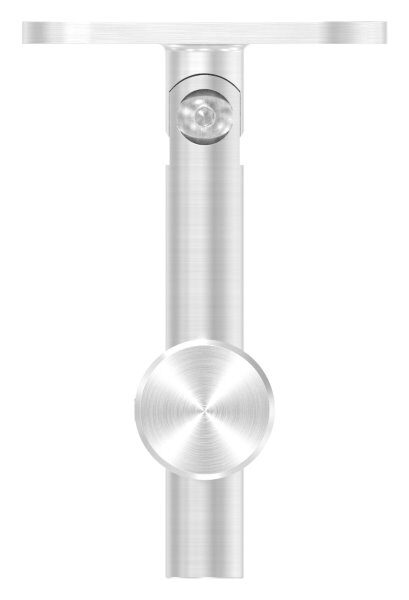 Handlaufhalter mit Gelenk inkl. Handlaufanschlussplatte gerade (nicht austauschbar), Anschluss flach, Bügel 25mm, Stift 14mm, Wandabstand 80mm, ohne Befestigungsschraube (kann mit M6 oder M8 Senkkopfschraube ISO 10642 befestigt werden, Mindestlänge: 35mm)