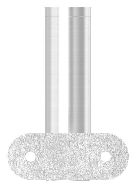 Handlaufhalter mit Gelenk inkl. Handlaufanschlussplatte gerade (nicht austauschbar), Anschluss flach, Bügel 25mm, Stift 14mm, Wandabstand 80mm, ohne Befestigungsschraube (kann mit M6 oder M8 Senkkopfschraube ISO 10642 befestigt werden, Mindestlänge: 35mm)