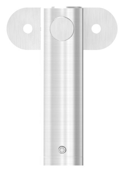 Handlaufhalter mit Gelenk inkl. Handlaufanschlussplatte gerade (nicht austauschbar), Anschluss flach, Bügel 25mm, Stift 14mm, Wandabstand 80mm, ohne Befestigungsschraube (kann mit M6 oder M8 Senkkopfschraube ISO 10642 befestigt werden, Mindestlänge: 35mm)
