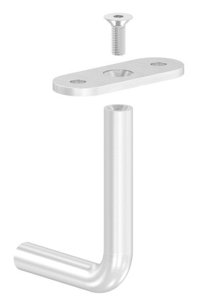 Bügel Ø 12mm, mit gerader Handlaufanschlussplatte, 60x75mm, V2A