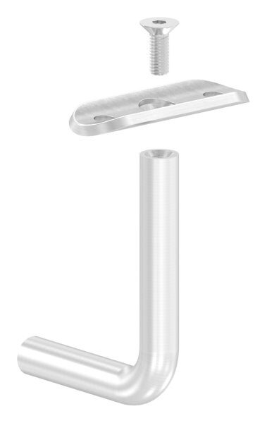 Bügel Ø 12mm, mit Handlaufanschlussplatte 33,7mm, 60x75mm, V2A