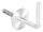 Handlaufhalter, Bügel 12mm, Wandabstand: 73mm, zum Anschweißen des Handlaufs, mit Ronde 58 x 5mm gewölbt, Drehfix-System - für Beton, Ankerstange M8 x 80mm mit Dübel 12 x 50mm, Benötigte Bohrung in Wand: Ø 12mm