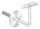 Handlaufhalter, Bügel 12mm, Wandabstand: 73mm, inkl. Handlaufanschlussplatte und Schraube (60182-240 + 58315-240-16), mit Ronde 58x4mm gewölbt, Drehfix-System - für Beton, Ankerstange M8x80mm mit Dübel 12x50mm, Benötigte Bohrung in Wand: Ø 12mm, V2A