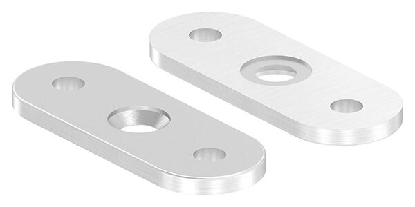 Handlaufanschlussplatte, 63x25x4mm, flach, 3x6,5mm...
