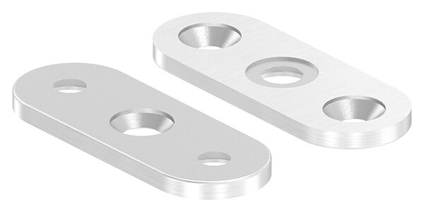 Handlaufanschlussplatte, 63x25x4mm, flach, 3x6,5mm...