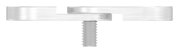 Handlaufanschlussplatte verstellbar, 63x25x4mm, flach, 3x6,5mm Bohrungen, Mittelbohrung gesenkt für M6, mit Schraube DIN 7991 / ISO 10642  M6x14, V4A