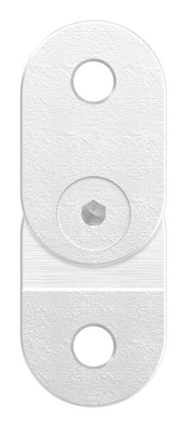 Handlaufanschlussplatte verstellbar, 63x25x4mm, flach, 3x6,5mm Bohrungen, Mittelbohrung gesenkt für M6, mit Schraube DIN 7991 / ISO 10642  M6x14, V4A