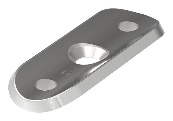 Handlaufanschlussplatte, 63x25x4mm, für Rohr 33,7mm,...