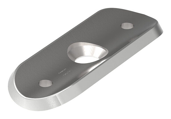 Handlaufanschlussplatte, 63x25x4mm, für Rohr 33,7mm,...
