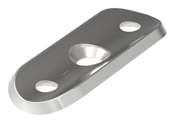Handlaufanschlussplatte, 63x25x4mm, für Rohr 33,7mm,...