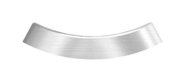Handlaufanschlussplatte in langer Ausführung, 90x25x4mm, für Rohr 42,4mm, 3x6,5mm Bohrungen, alle Bohrungen gesenkt für M6, V2A