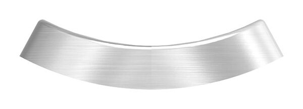Handlaufanschlussplatte in langer Ausführung, 90x25x4mm, für Rohr 42,4mm, 3x6,5mm Bohrungen, Mittelbohrung gesenkt für M6, V2A