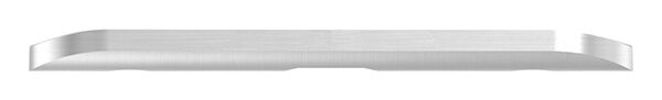 Handlaufanschlussplatte in langer Ausführung, 90x25x4mm, für Rohr 42,4mm, 3x6,5mm Bohrungen, Mittelbohrung gesenkt für M6, V2A