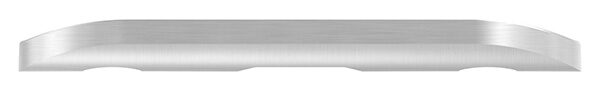 Handlaufanschlussplatte, 63x25x4mm, für Rohr 42,4mm, 1x6,5mm Mittelbohrung gesenkt für M6 und 2x Langlöcher 6,5x10mm, V2A