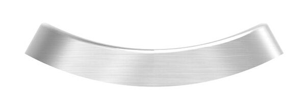 Handlaufanschlussplatte, 63x25x4mm, für Rohr 42,4mm, 1x6,5mm Mittelbohrung gesenkt für M6 und 2x Langlöcher 6,5x10mm um 90° gedreht, V2A