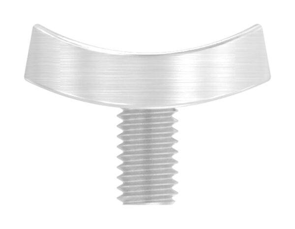 Handlaufanschlussplatte verstellbar, 63x25x4mm, für Rohr 42,4mm, 3x6,5mm Bohrungen, Mittelbohrung gesenkt für M6, mit Schraube DIN 7991 / ISO 10642  M6x14, V4A