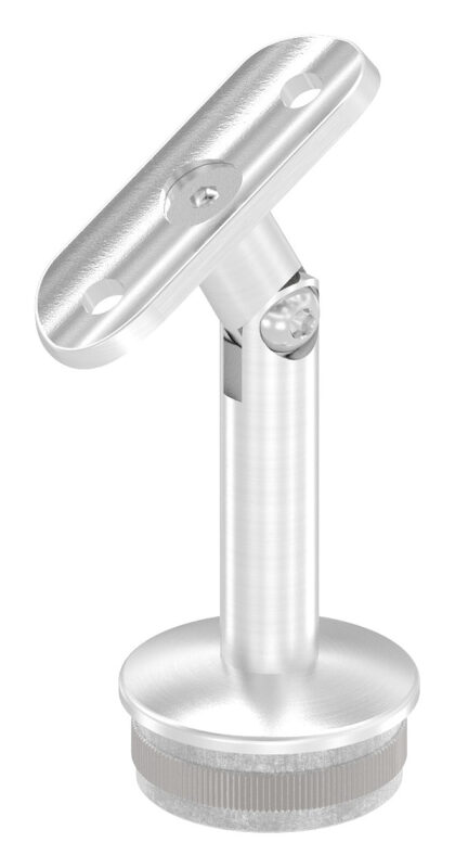Rohrabschlussstopfen mit Gelenkstift und Handlaufanschlussplatte, Rohrabschlussstopfen für Rohr 42,4x2,0mm, zum Einkleben, Handlaufanschlussplatte für 42,4mm Rohr, H: 84mm,V2A