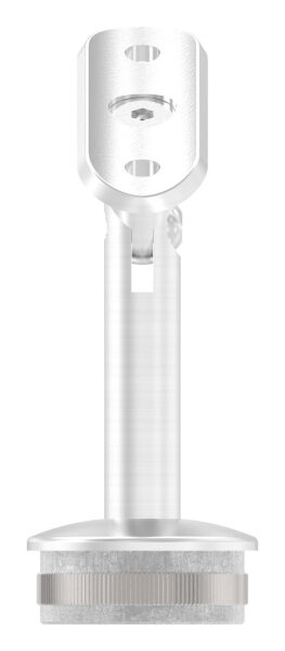 Rohrabschlussstopfen mit Gelenkstift und Handlaufanschlussplatte, Rohrabschlussstopfen für Rohr 42,4x2,0mm, zum Einkleben, Handlaufanschlussplatte für 42,4mm Rohr, H: 84mm,V2A
