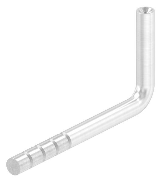 Handlaufhalter zum Einbetonieren, Bügel 14mm, oben Innengewinde M6, Wandabstand: 40 - 75mm, V2A