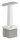 Rohrabschlussstopfen mit Stift aus einem Teil, für Rohr 40x40x2mm, mit Handlaufanschlussplatte für Rohr 42,4mm mit versetzten Bohrungen, H: 81mm, V2A
