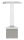 Rohrabschlussstopfen mit Stift aus einem Teil, für Rohr 40x40x2mm, mit Handlaufanschlussplatte für Rohr 42,4mm mit versetzten Bohrungen, H: 81mm, V2A