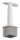 Rohrabschlussstopfen mit Stift aus einem Teil, für Rohr 40x40x2mm, mit Handlaufanschlussplatte für Rohr 42,4mm mit versetzten Bohrungen, H: 81mm, V2A